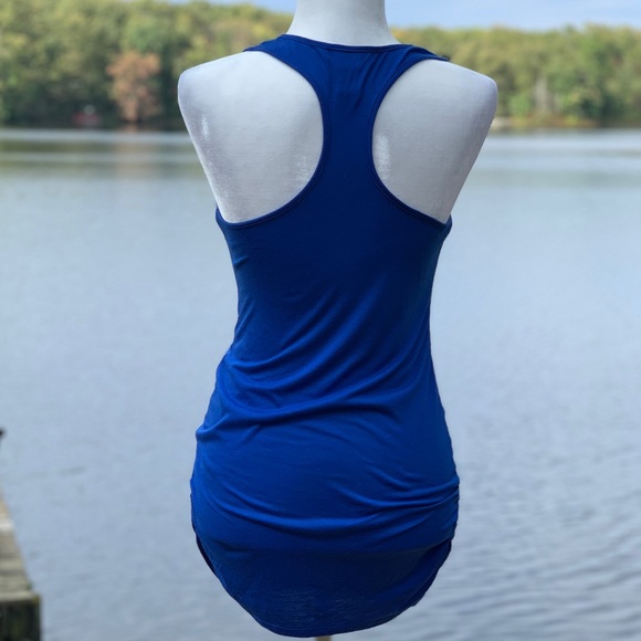 Blue Zip Front Racerback Tank - Picture 2 of 2